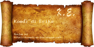 Komádi Erika névjegykártya