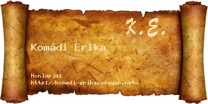 Komádi Erika névjegykártya